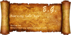 Barczy Gábor névjegykártya
